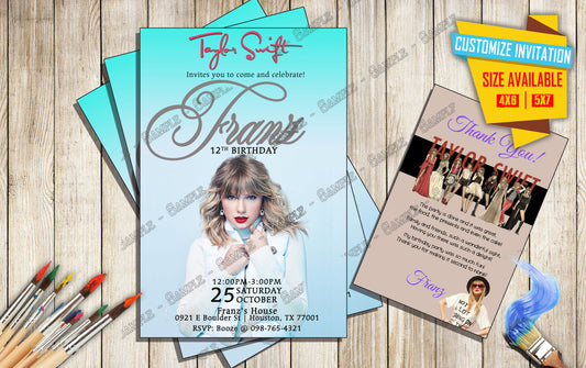 Taylor Swift - Birthday Invitation V1