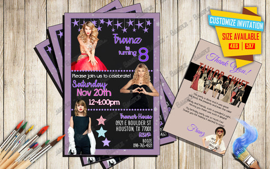 Taylor Swift - Birthday Invitation V6