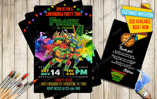 Teenage Mutant Ninja Turtles - Birthday Invitation D2