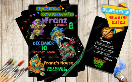 Teenage Mutant Ninja Turtles - Birthday Invitation D4