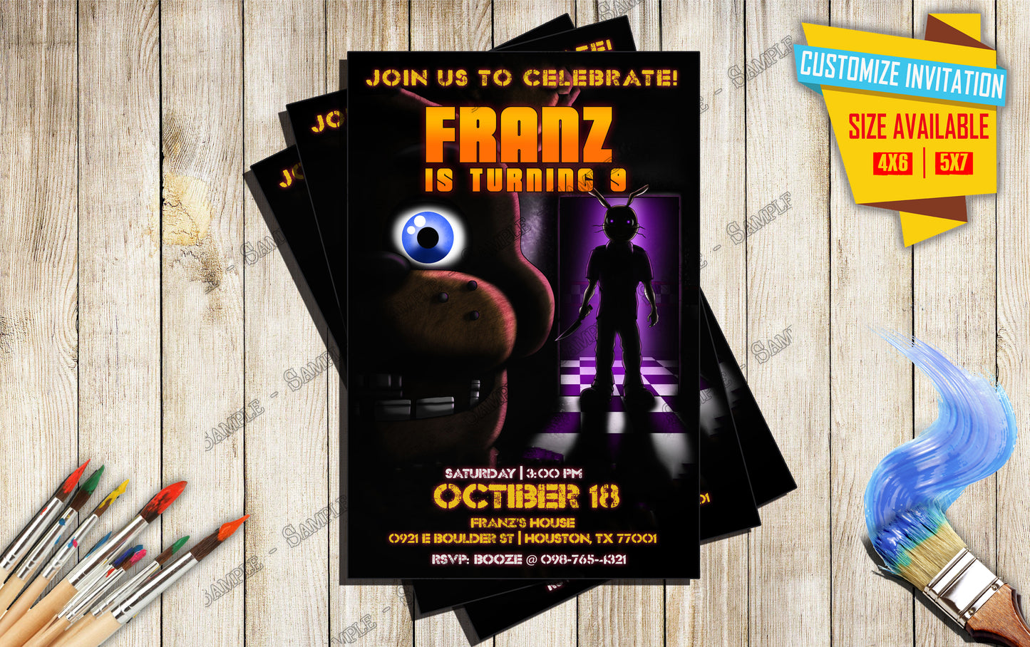 Five nights at freddy's Movie poster V3