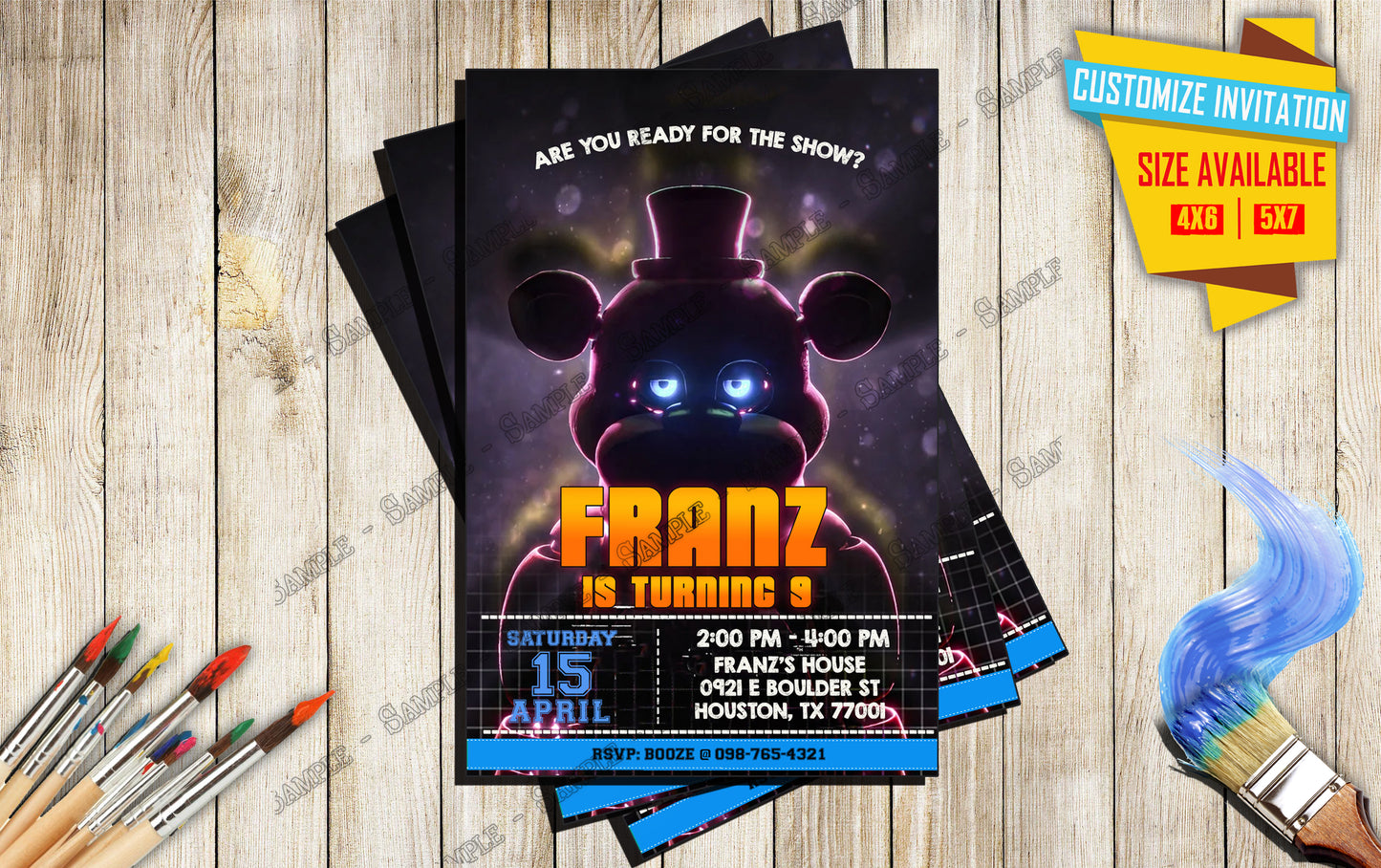 Five nights at freddy's Movie poster V4