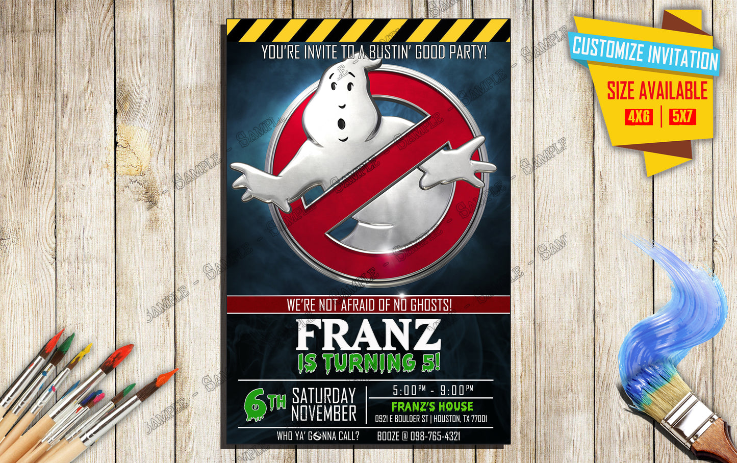 Ghostbusters - Birthday invitation V1