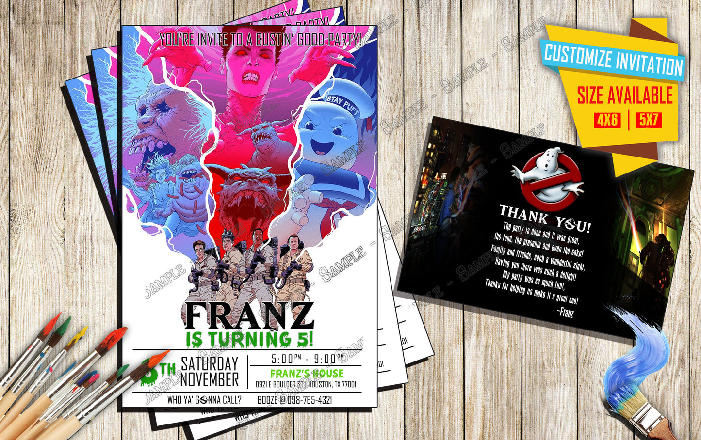 Ghostbusters - Birthday invitation V2