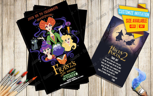 Hocus Pocus Movie Birthday invitation V3