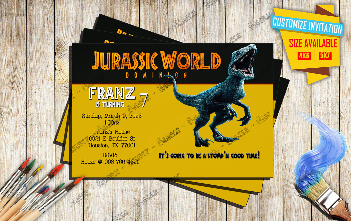 Jurassic Worlds Dominion - Birthday Invitation D5