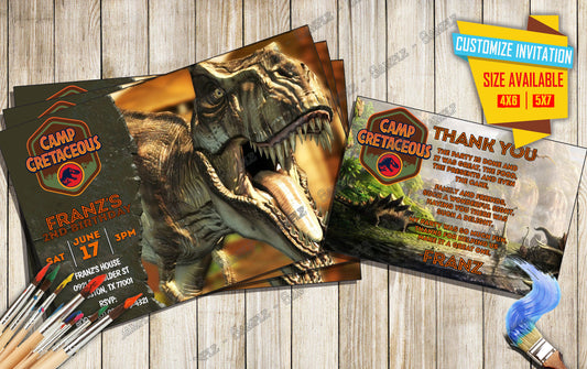 Jurassic World Camp Cretaceous - Birthday Invitation D2