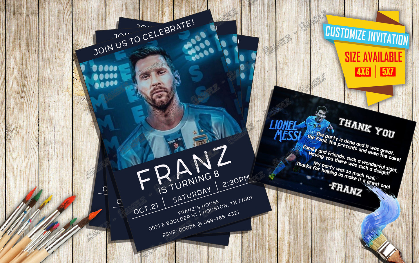 Lionel Messi - Birthday Invite V1