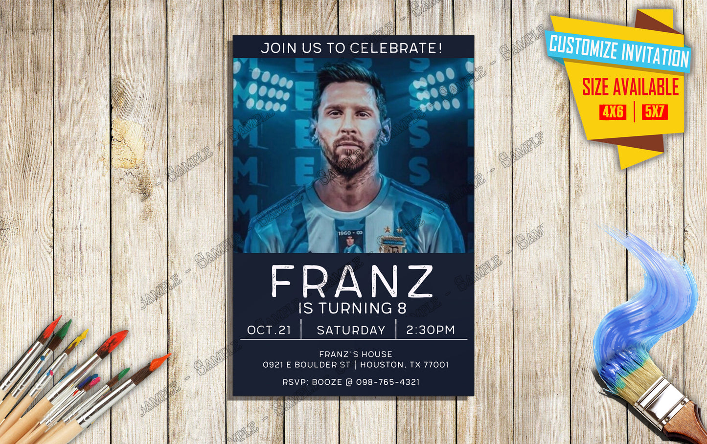 Lionel Messi - Birthday Invite V1