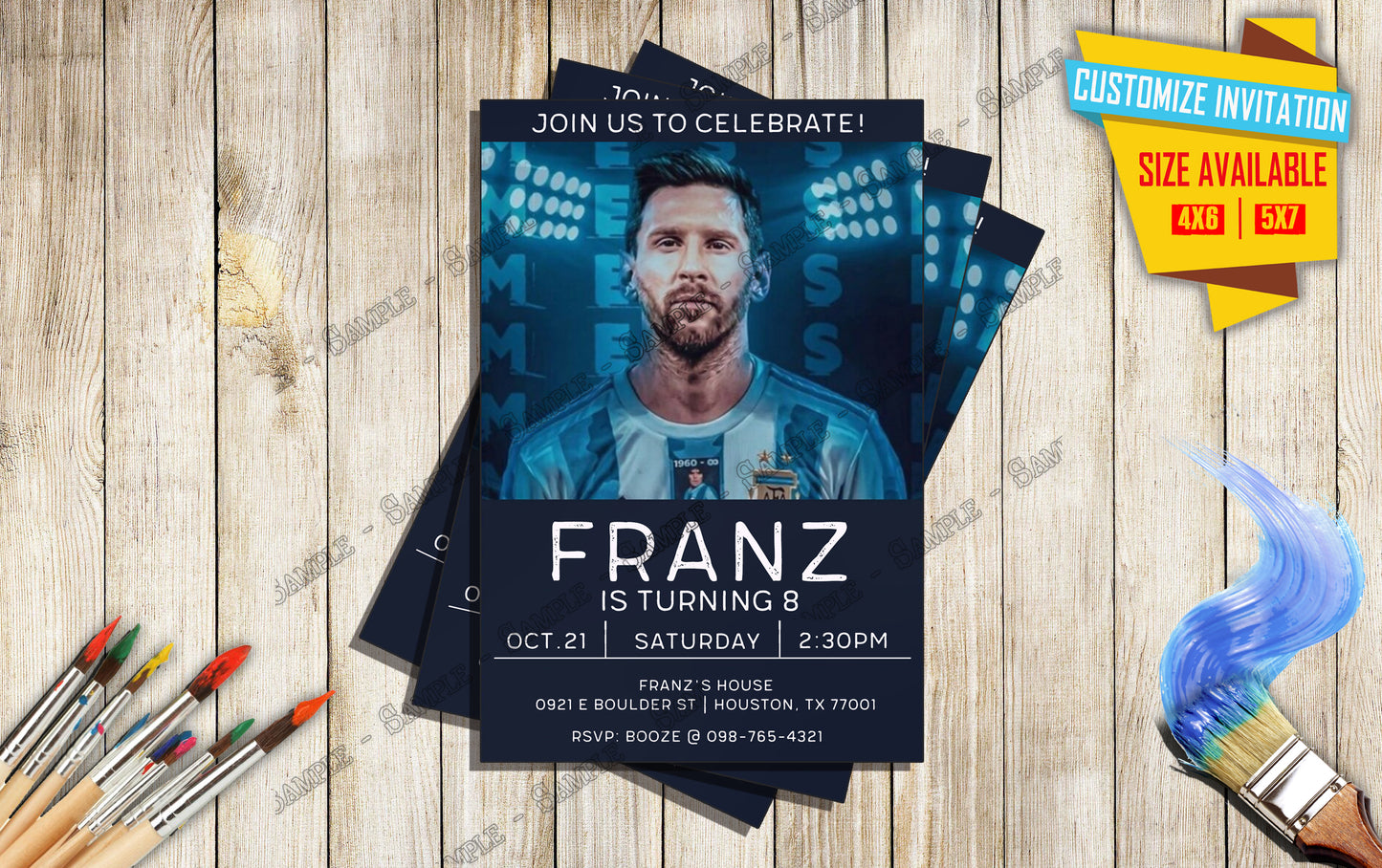 Lionel Messi - Birthday Invite V1