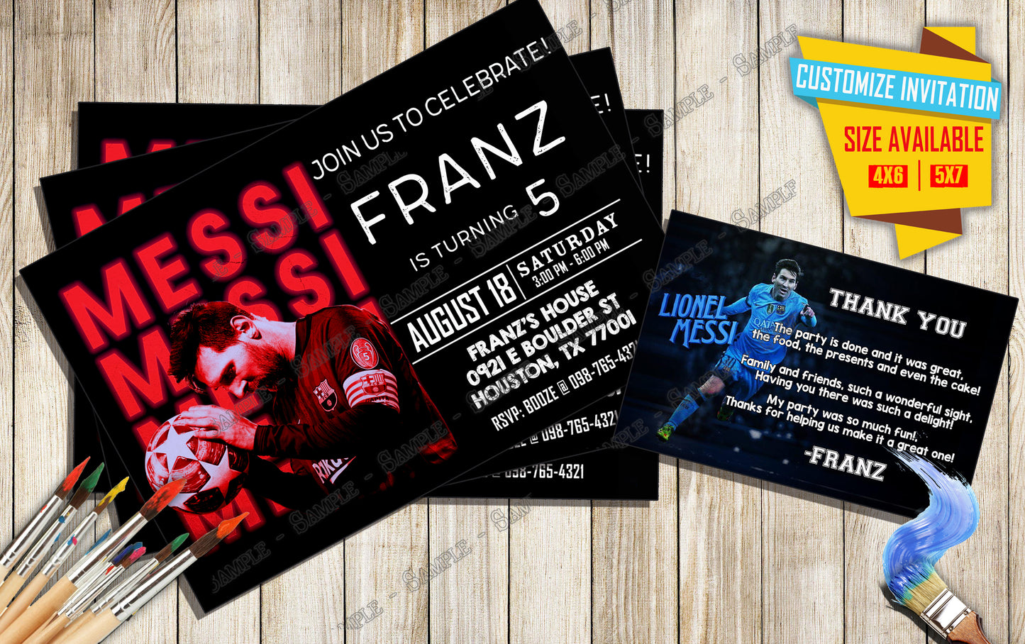 Lionel Messi - Birthday Invite V2