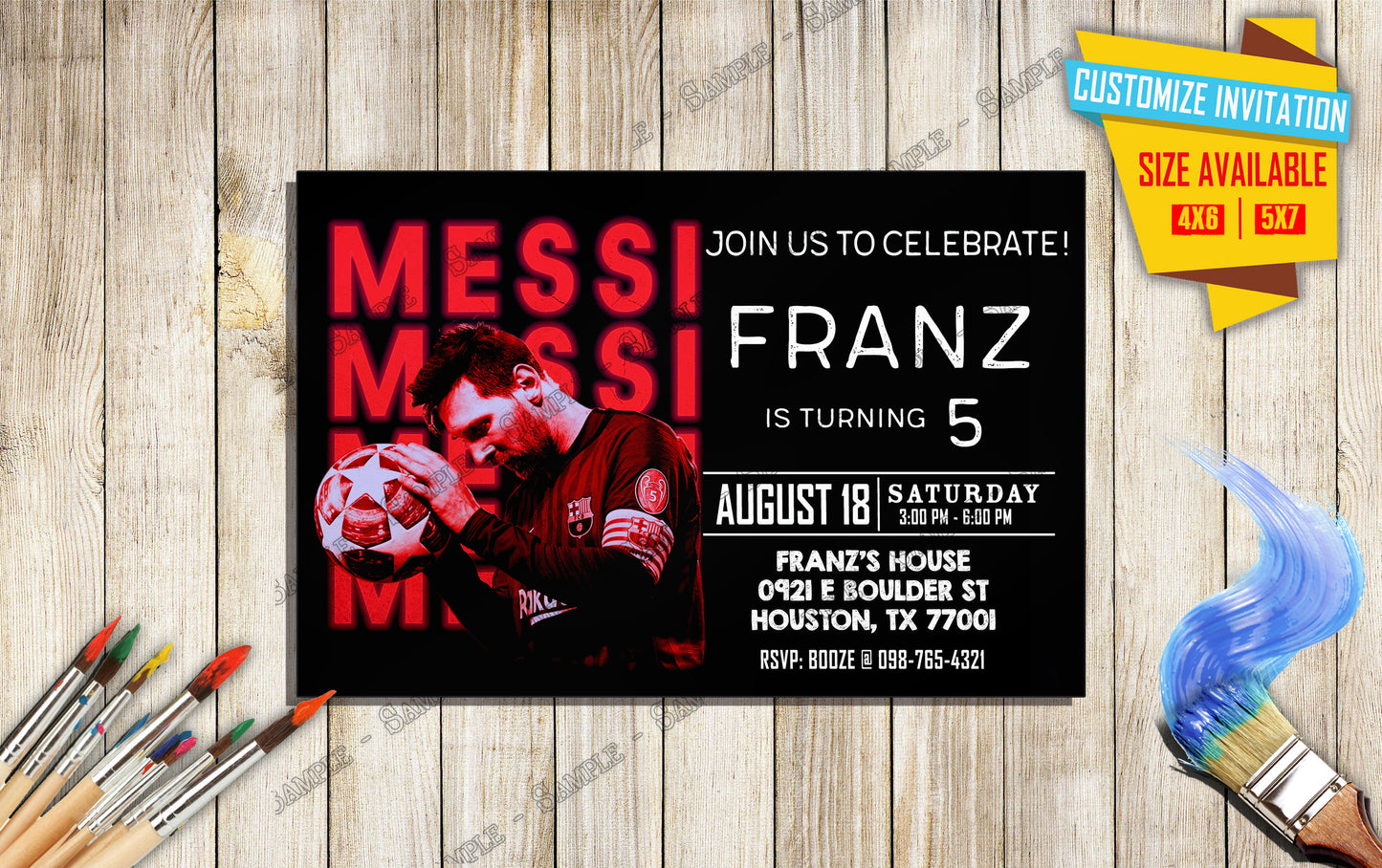 Lionel Messi - Birthday Invite V2