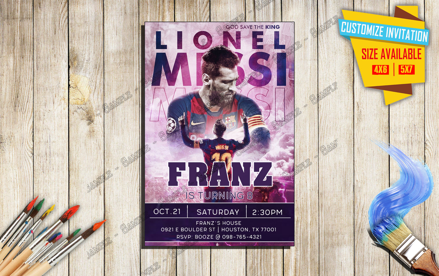 Lionel Messi - Birthday Invite V3