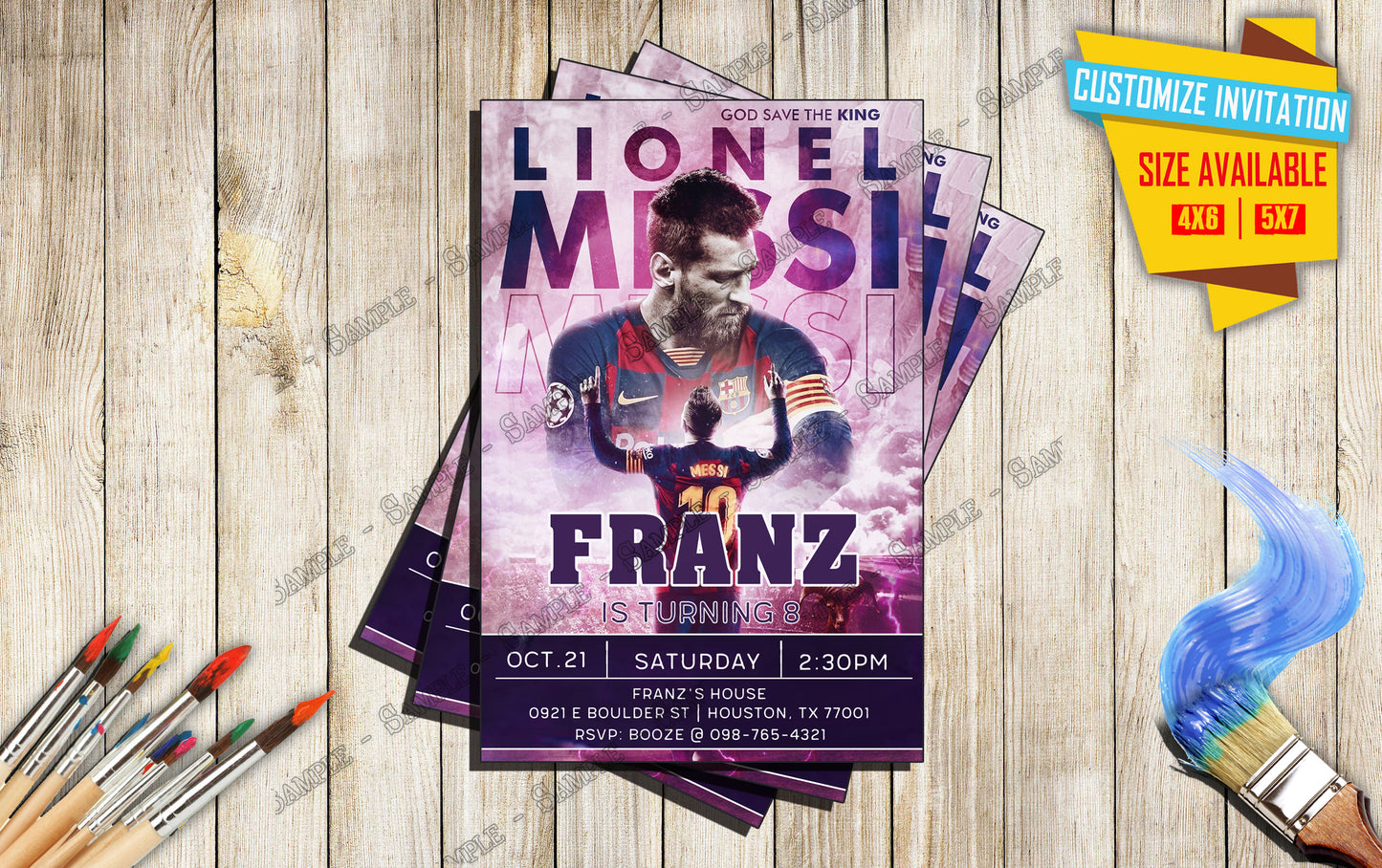 Lionel Messi - Birthday Invite V3