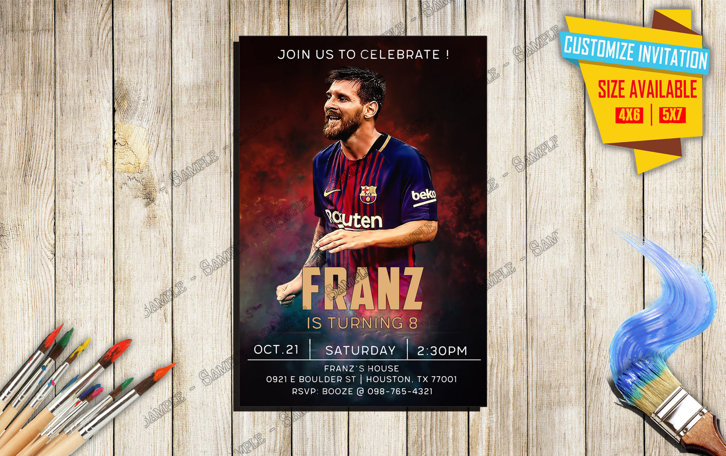 Lionel Messi - Birthday Invite V4