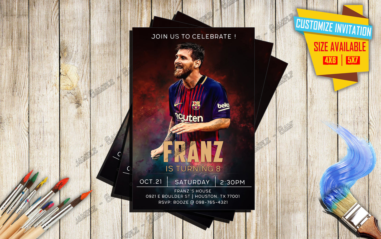 Lionel Messi - Birthday Invite V4