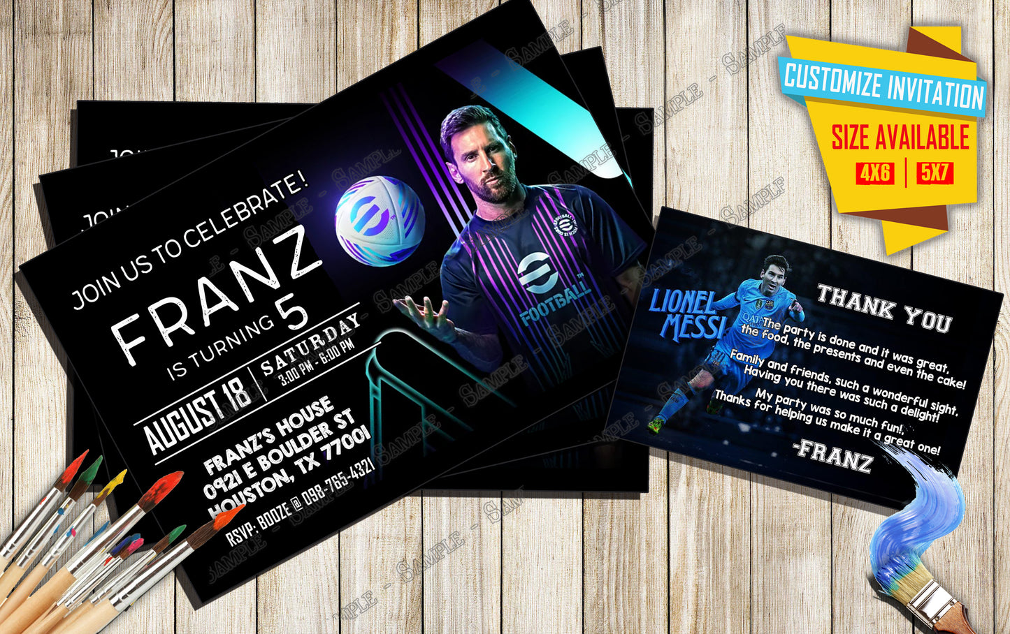 Lionel Messi - Birthday Invite V5