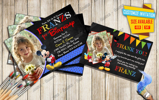 MICKEY MOUSE - Photo - Birthday Invite V1