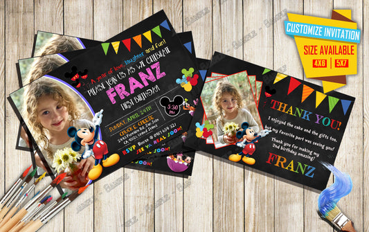 MICKEY MOUSE - Photo - Birthday Invite V2