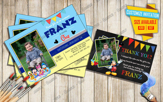 MICKEY MOUSE - Photo - Birthday Invite V3