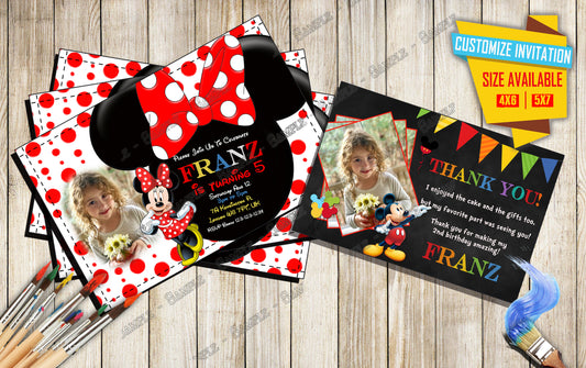 MICKEY MOUSE - Photo - Birthday Invite V4