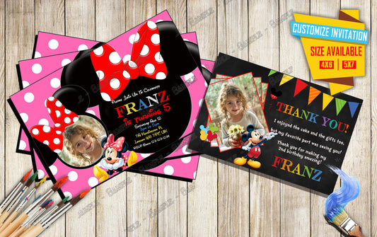 MICKEY MOUSE - Photo - Birthday Invite V5