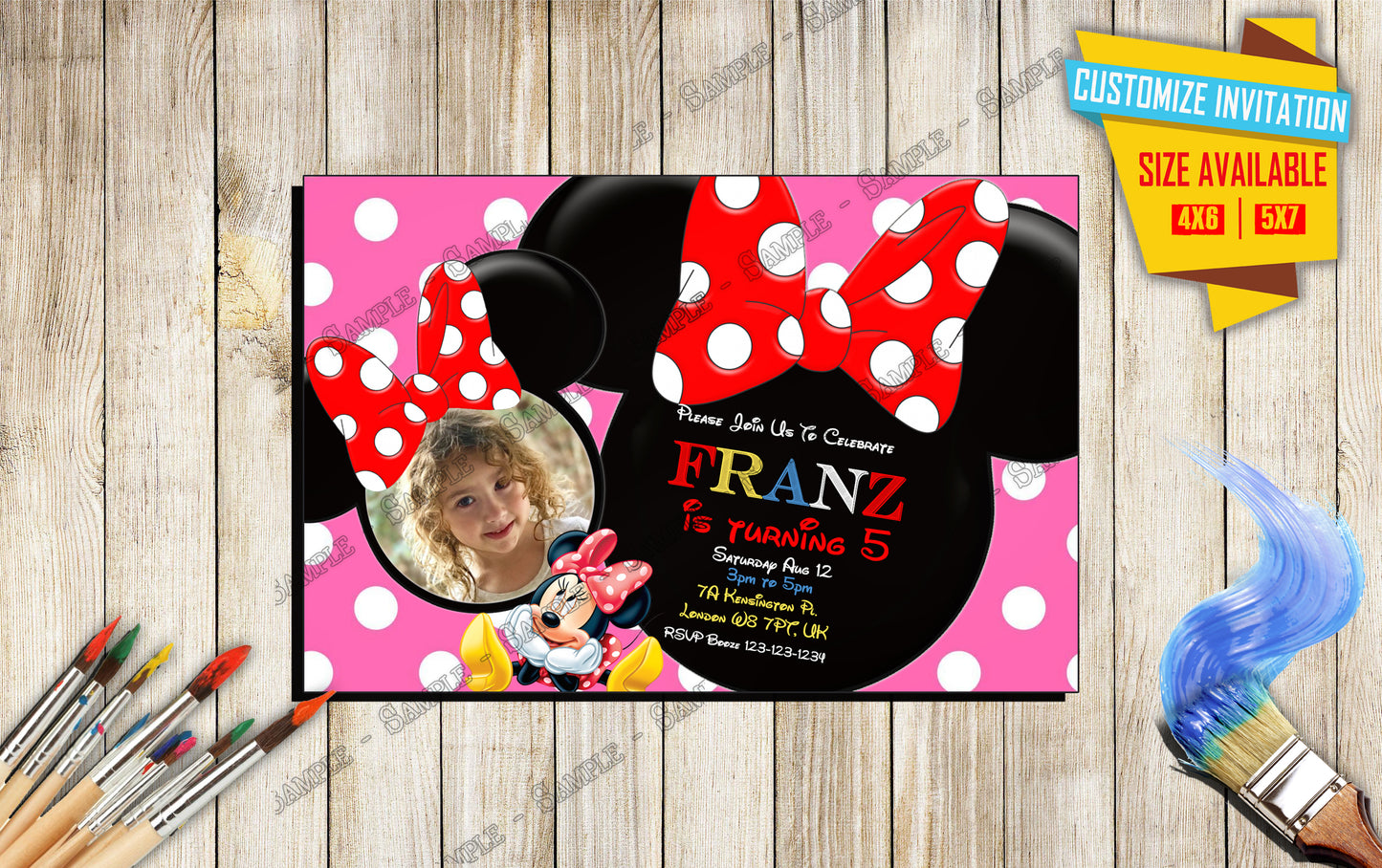 MICKEY MOUSE - Photo - Birthday Invite V5