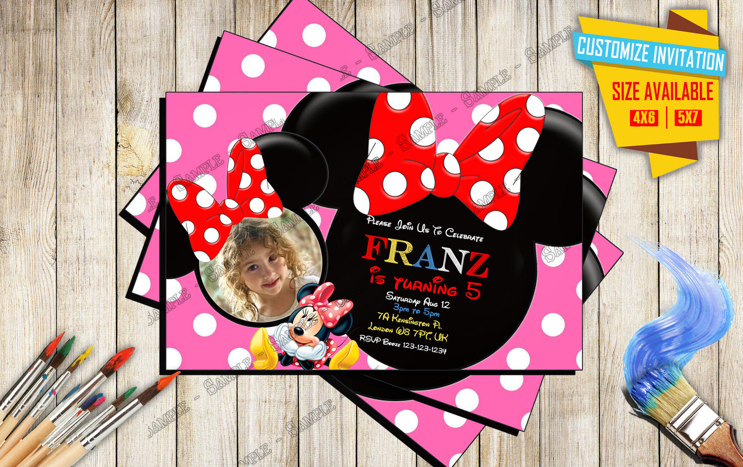 MICKEY MOUSE - Photo - Birthday Invite V5