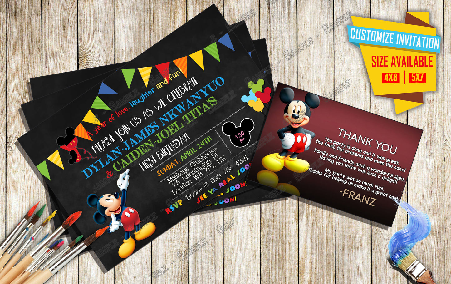 Mickey Mouse - Birthday Invitation V1