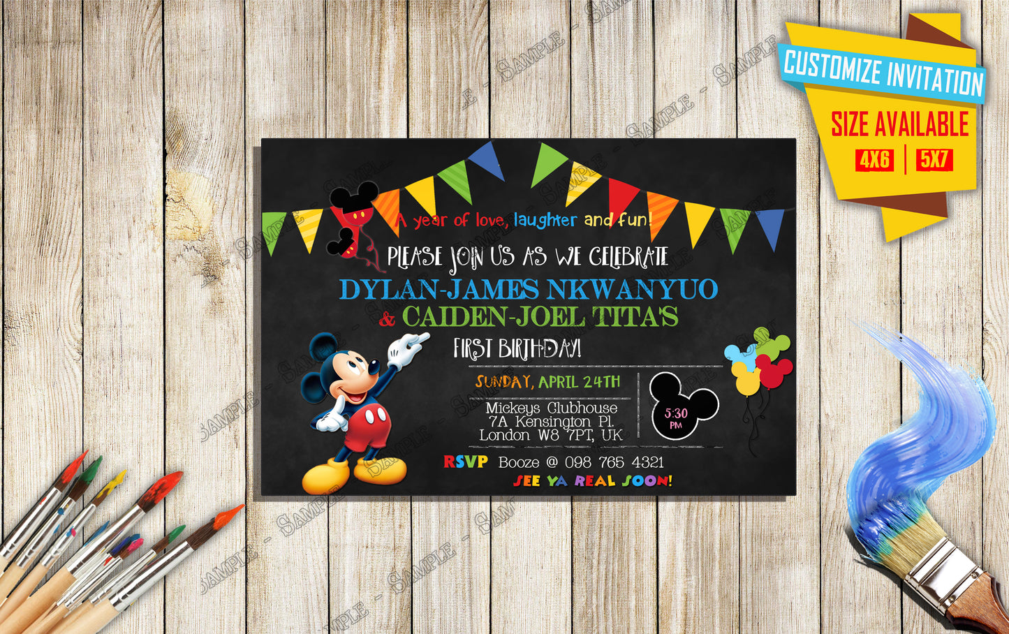 Mickey Mouse - Birthday Invitation V1