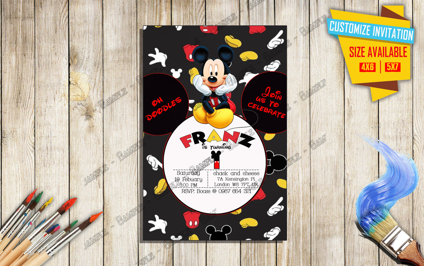 Mickey Mouse - Birthday Invitation V2