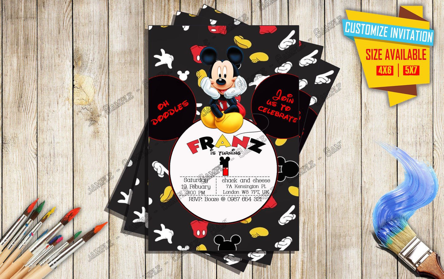 Mickey Mouse - Birthday Invitation V2