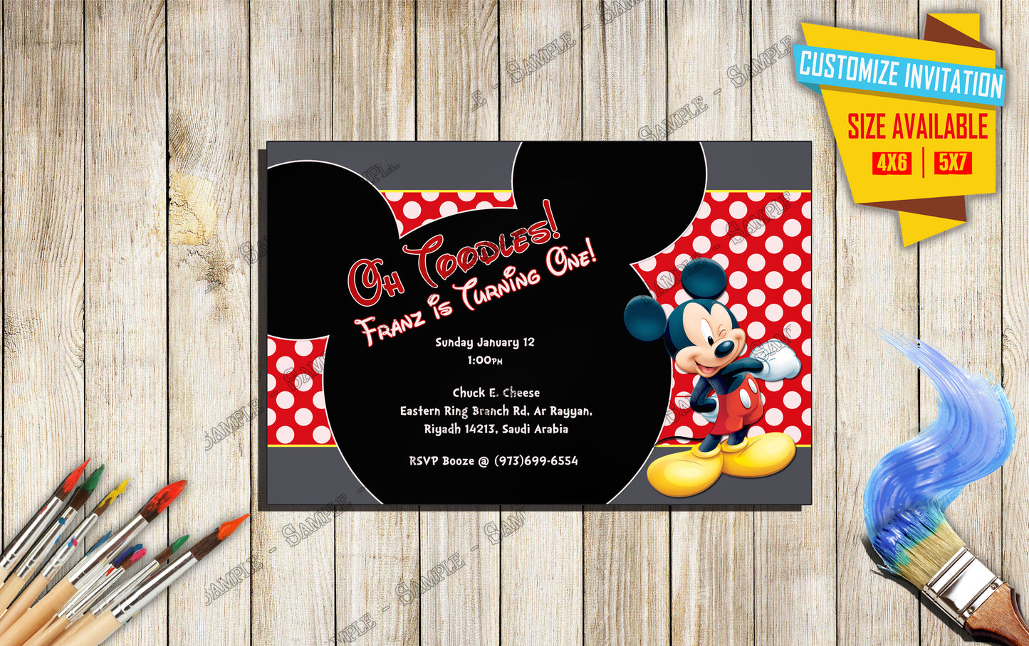 Mickey Mouse - Birthday Invitation V3