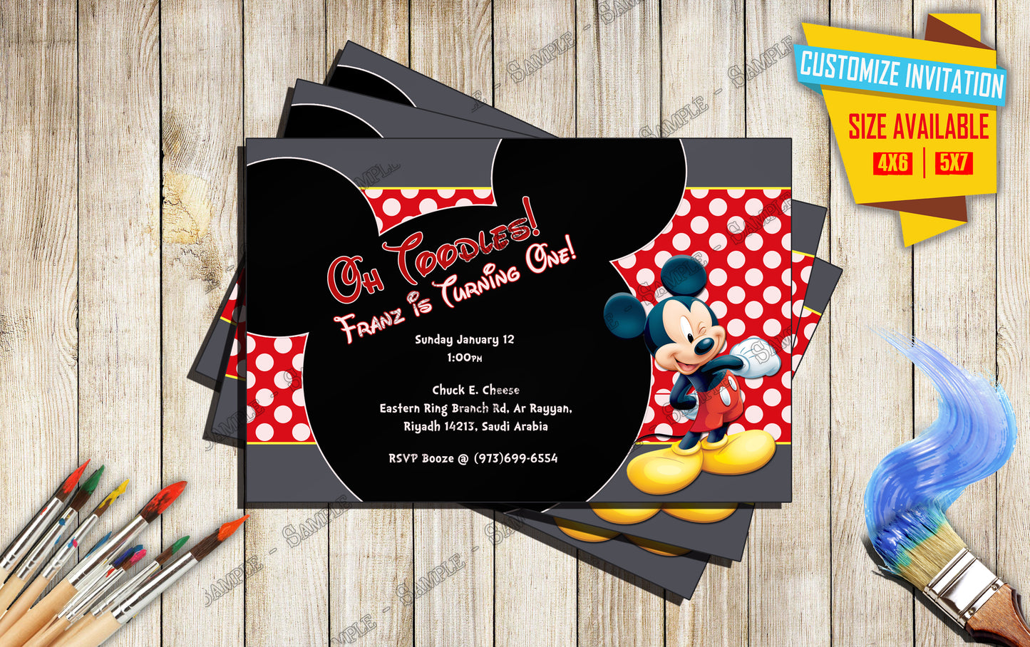 Mickey Mouse - Birthday Invitation V3