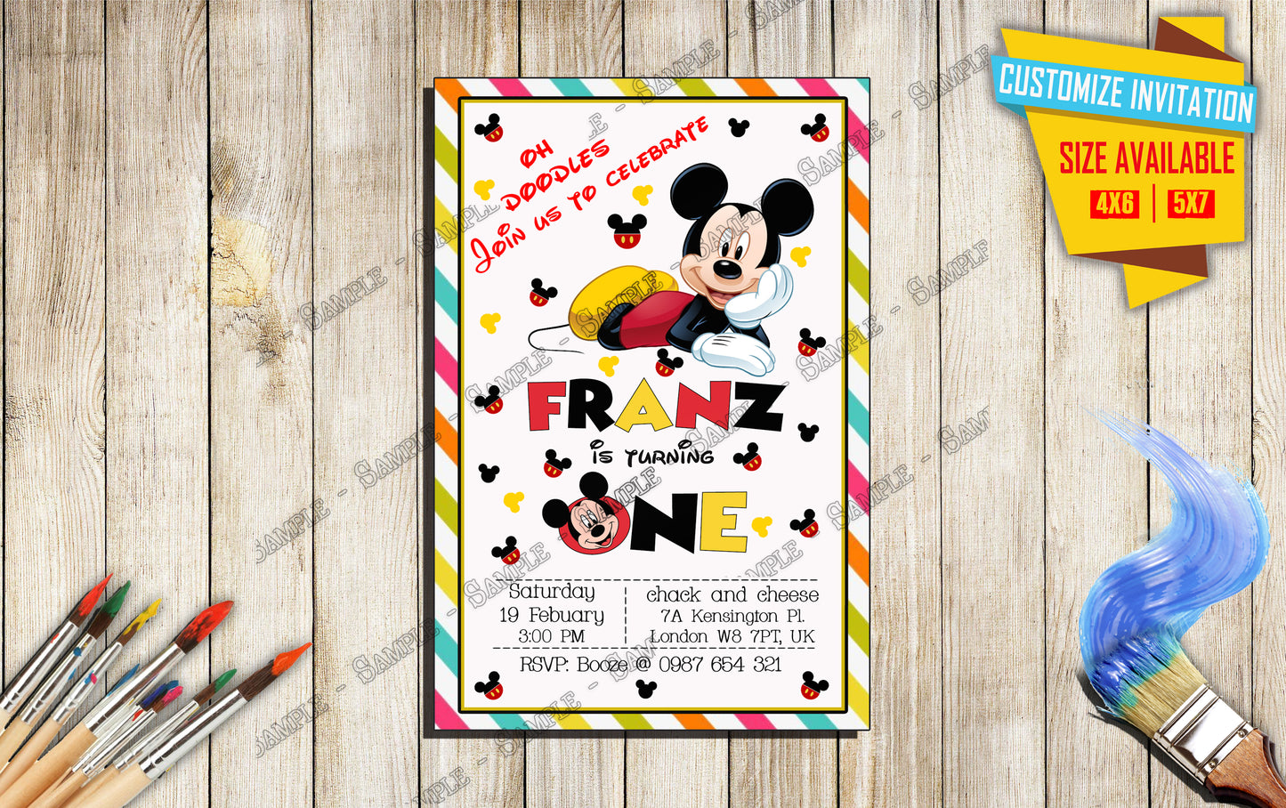 Mickey Mouse - Birthday Invitation V4