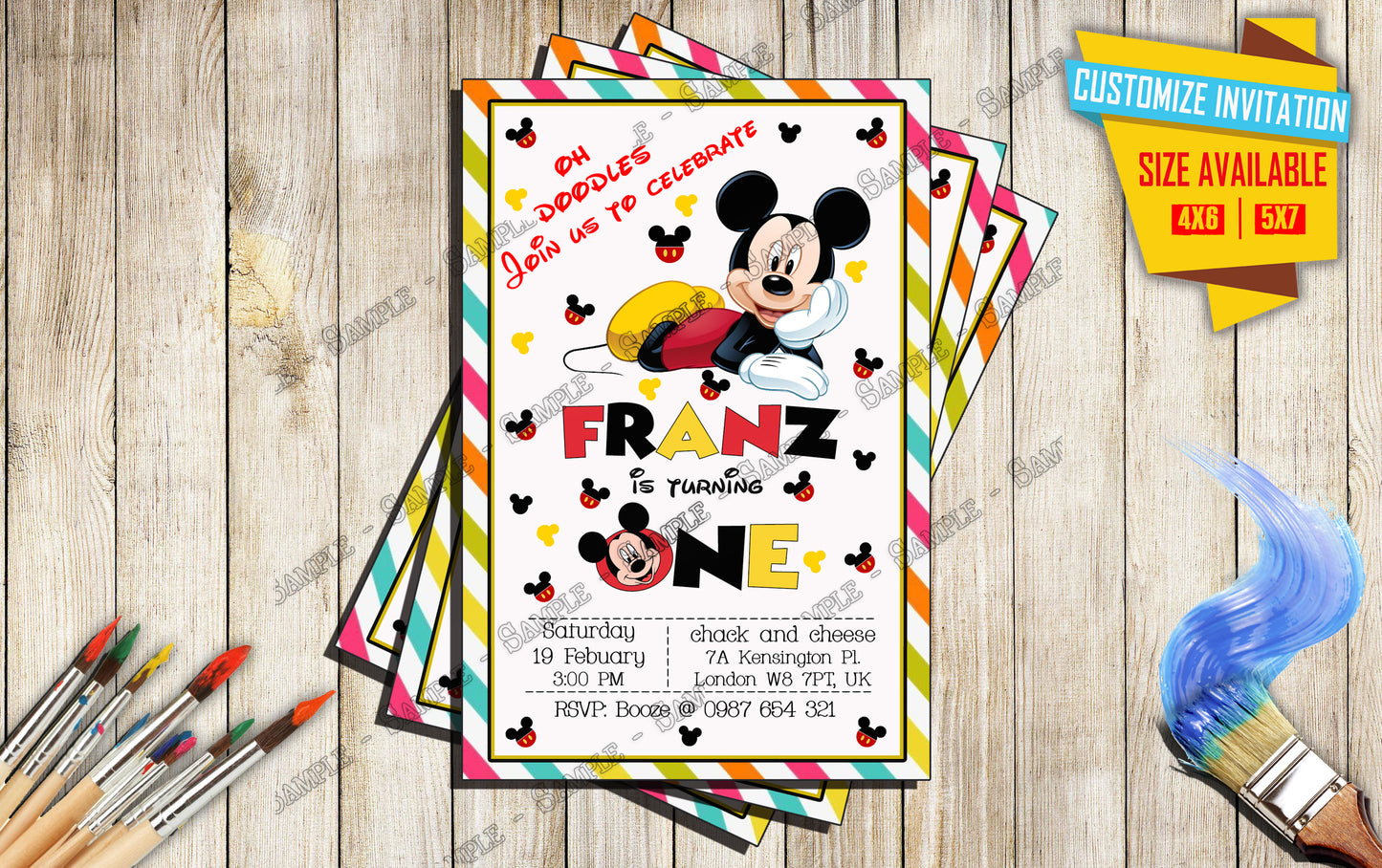 Mickey Mouse - Birthday Invitation V4