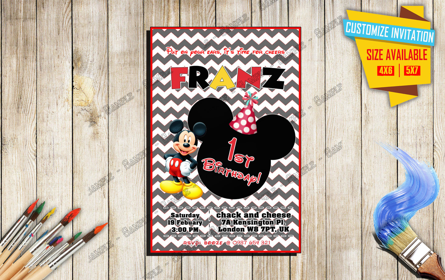 Mickey Mouse - Birthday Invitation V5