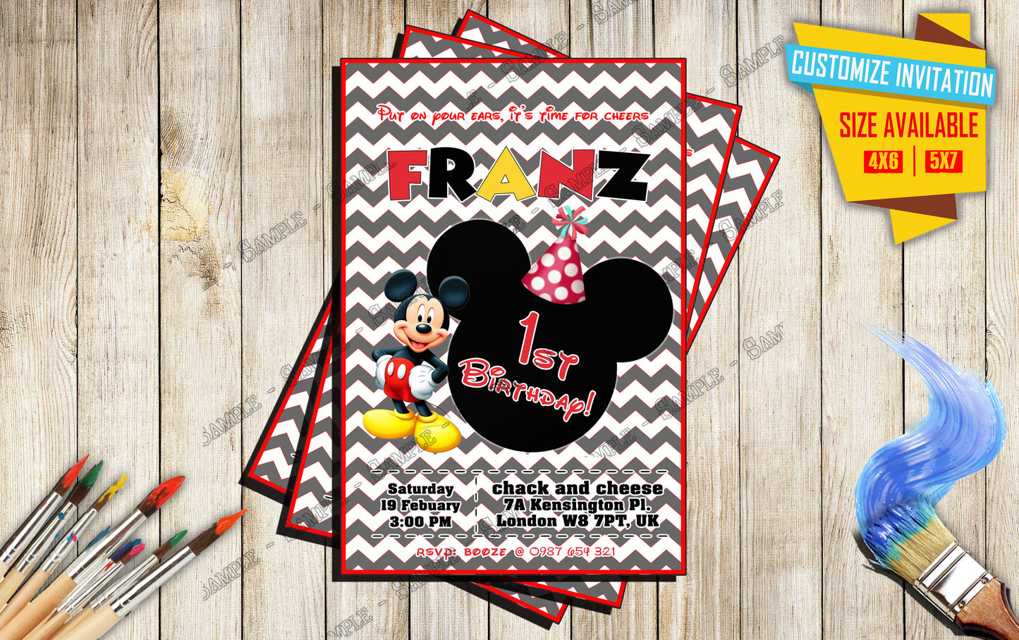 Mickey Mouse - Birthday Invitation V5