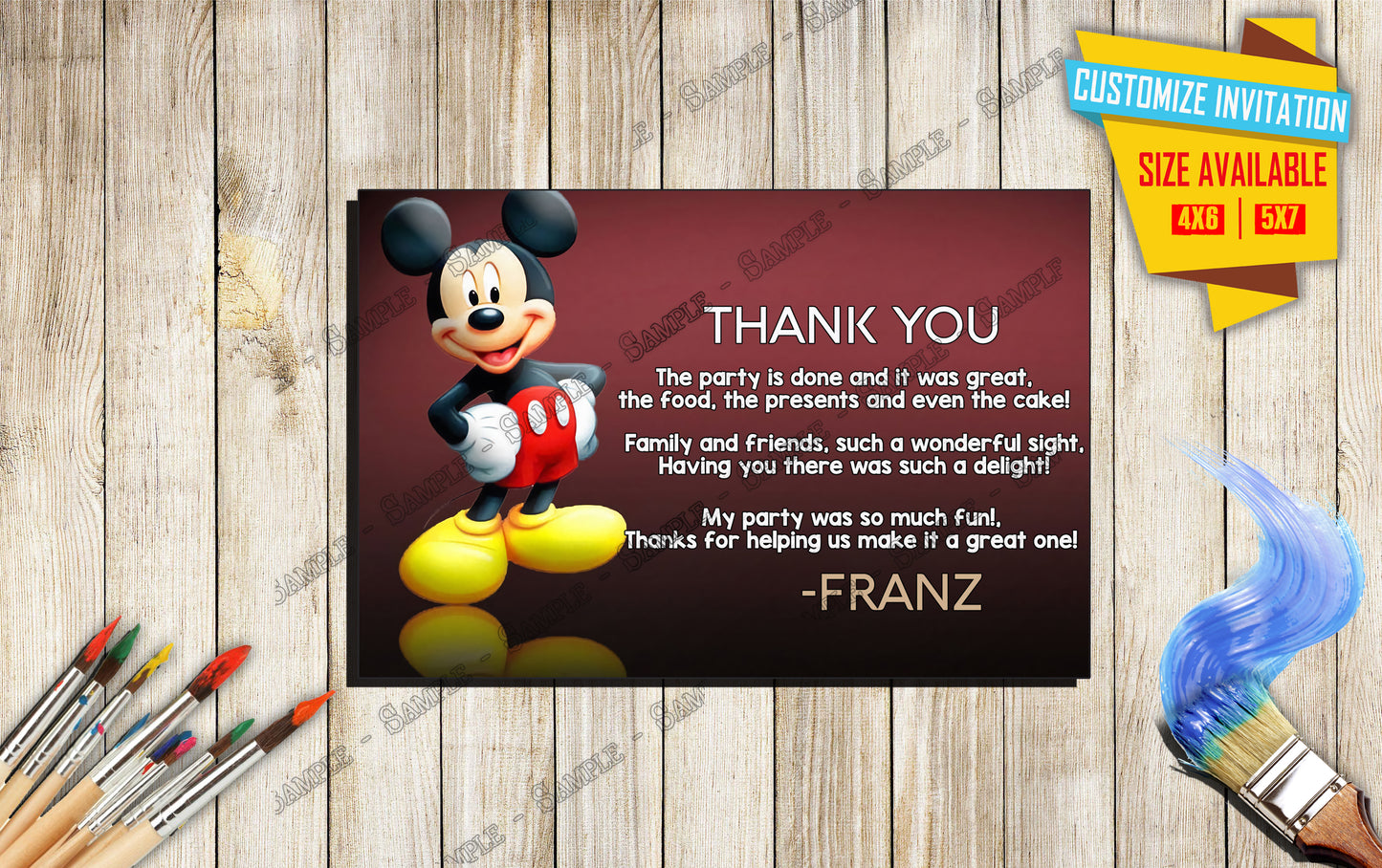 Mickey Mouse - Birthday Invitation V1