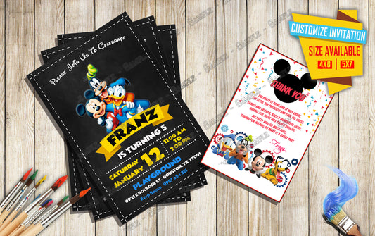 Mickey and friends - Birthday Invitation V1