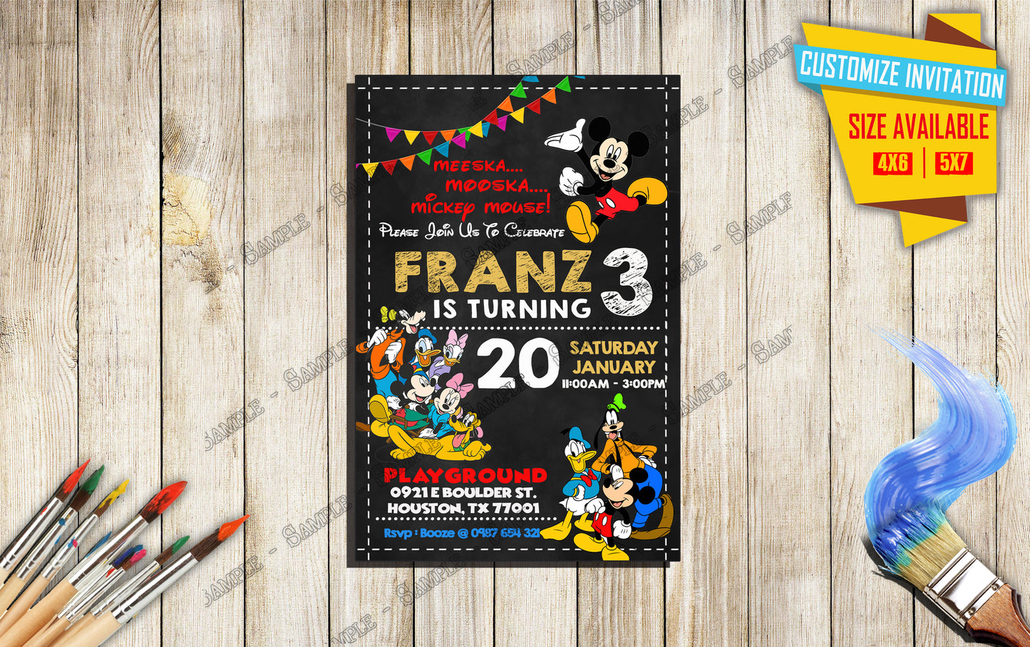 Mickey and friends - Birthday Invitation V2