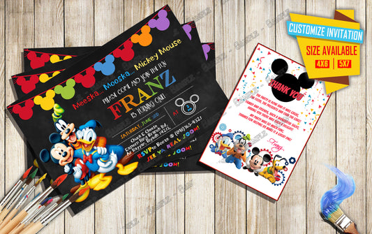 Mickey and friends - Birthday Invitation V3