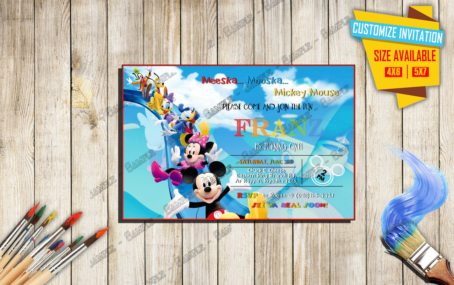 Mickey and friends - Birthday Invitation V4