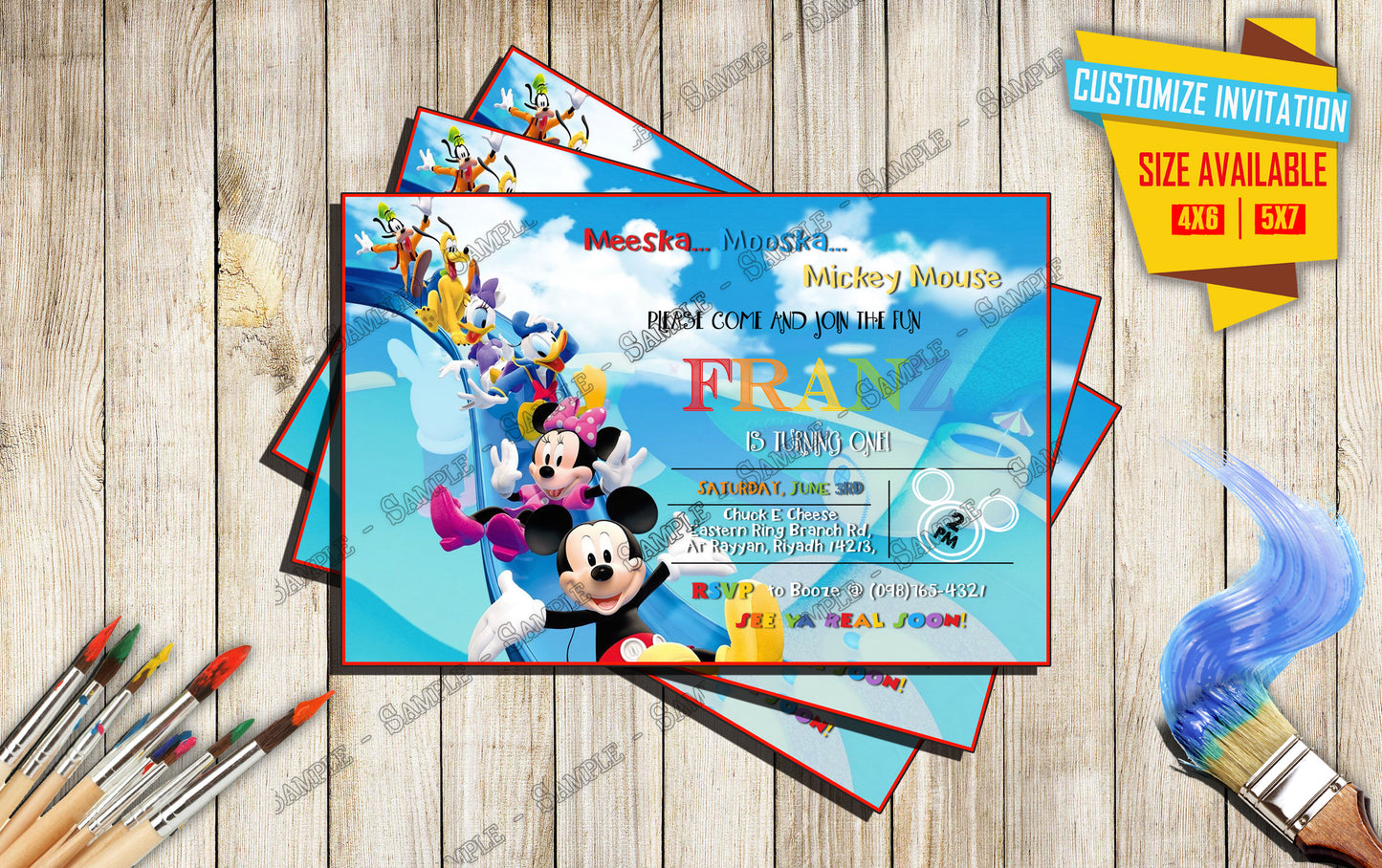 Mickey and friends - Birthday Invitation V4