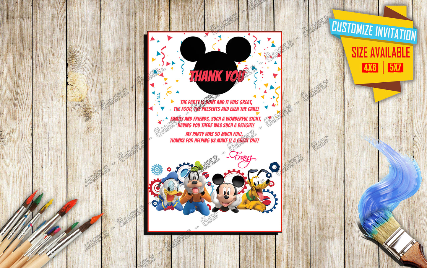 Mickey and friends - Birthday Invitation V1