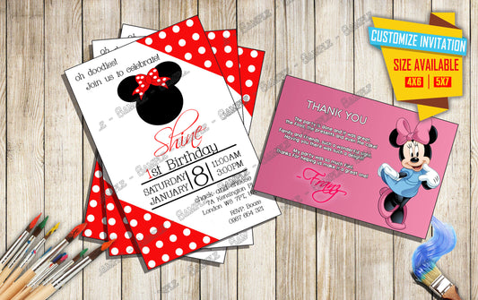 Minnie Mouse - Birthday invitation V1