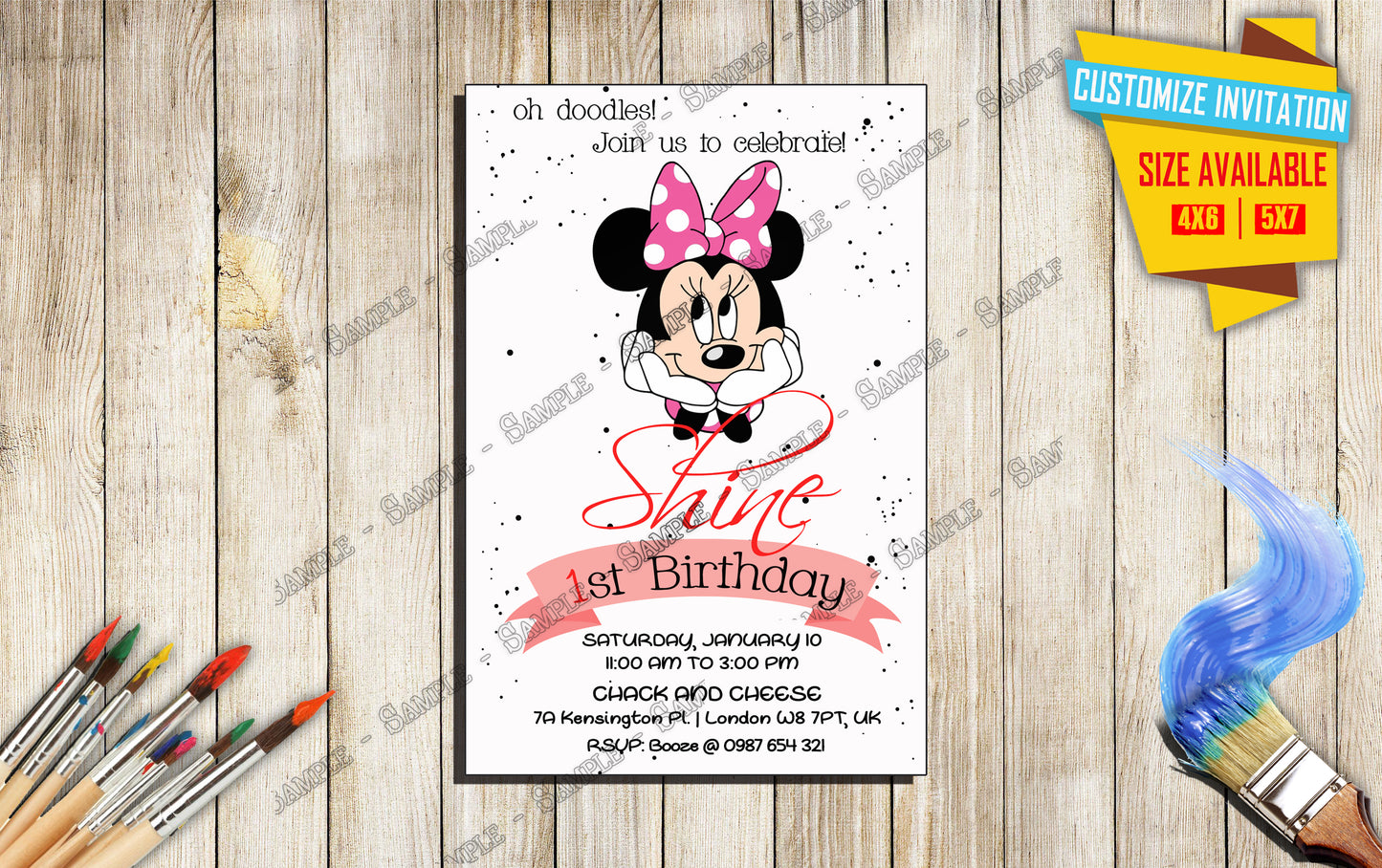 Minnie Mouse - Birthday invitation V2