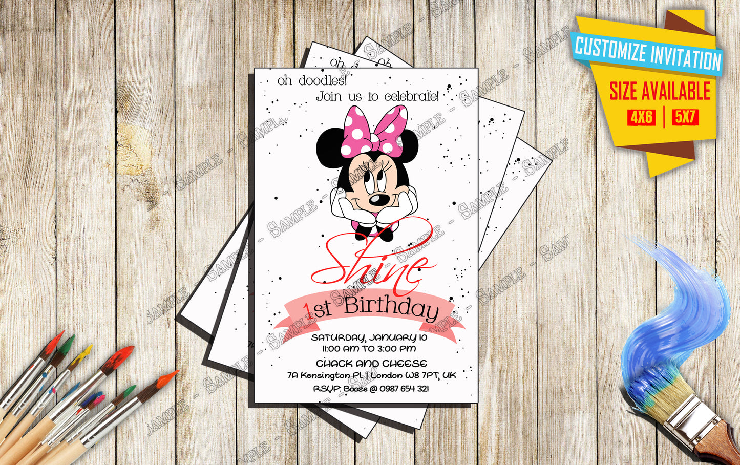 Minnie Mouse - Birthday invitation V2