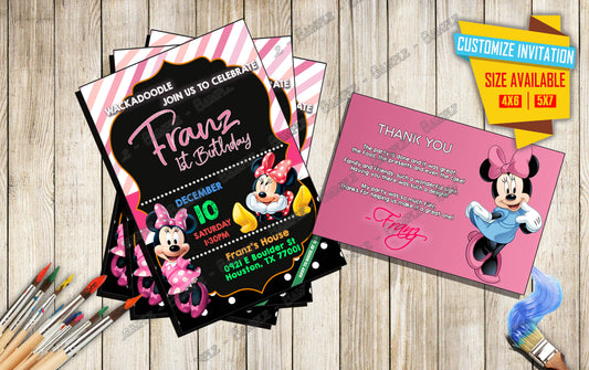 Minnie Mouse - Birthday invitation V4