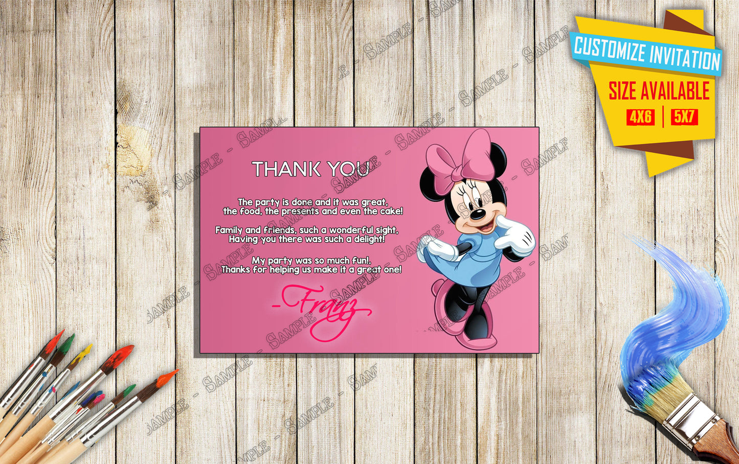 Minnie Mouse - Birthday invitation V1